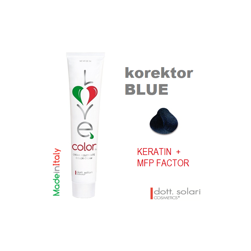 Love me Color korektor BLUE (100ml) - profesionální barva na vlasy s keratinem